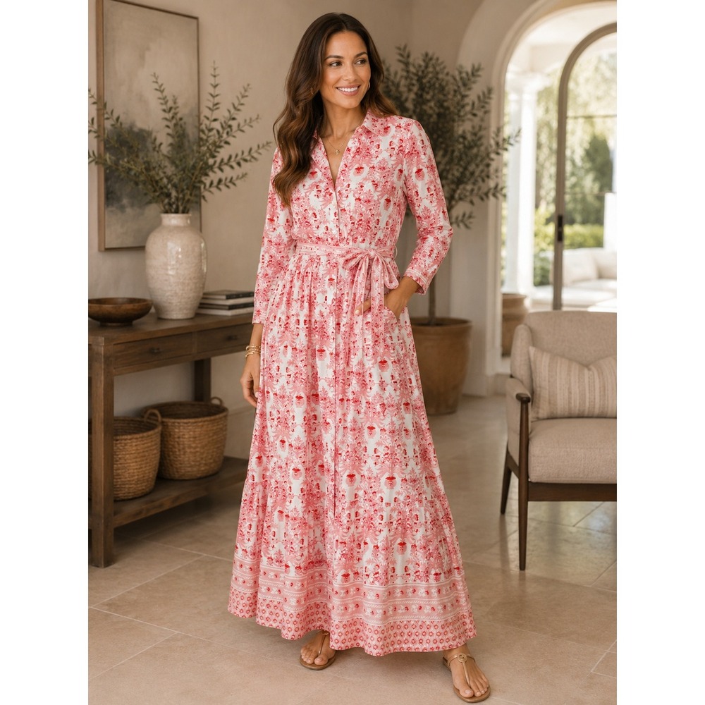 Roller Rabbit Pink Floral Maxi Dress